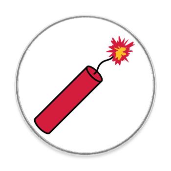 tige tnt dynamite explosion explosion explosion - Magnet rond - blanc - Devant