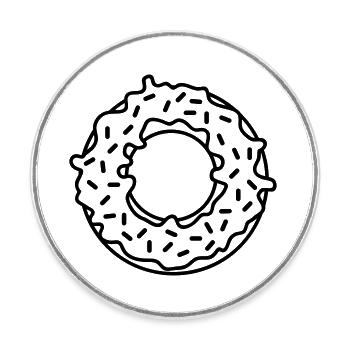 eat donut hunger delicious thick fat diaet comic ca - Round  fridge magnet - white - Front