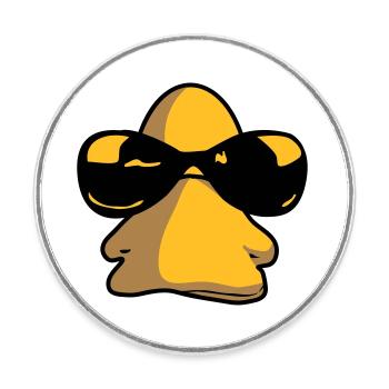 sunglasses_duck - Runder Kühlschrankmagnet - Weiß - Vorne