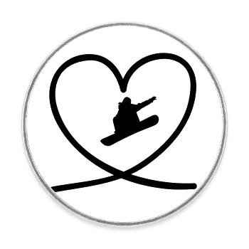 I love snowboarding - Runder Kühlschrankmagnet - Weiß - Vorne