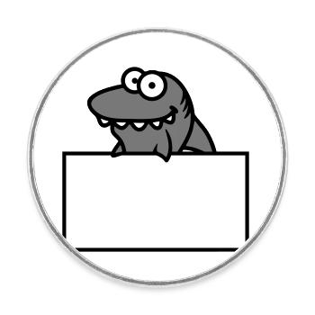 hai schild lustig rahmen mauer zeigen comic cartoo - Runder Kühlschrankmagnet - Weiß - Vorne