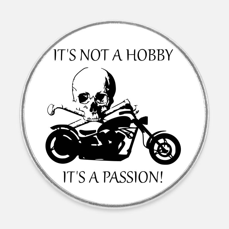 Motorcycle saying skull - Round  fridge magnet - white