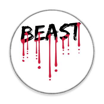 blood drop bodybuilder beast fashion monster strong - Round  fridge magnet - white - Front