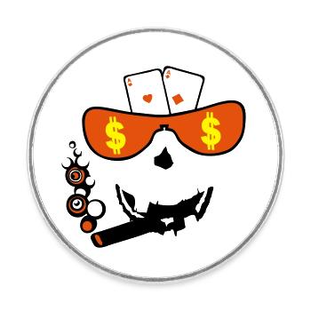 Card Poker als Paar Smiley Bluff - Runder Kühlschrankmagnet - Weiß - Vorne