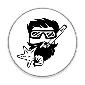 Snorkeler Cube - Magnet rond - blanc - Devant