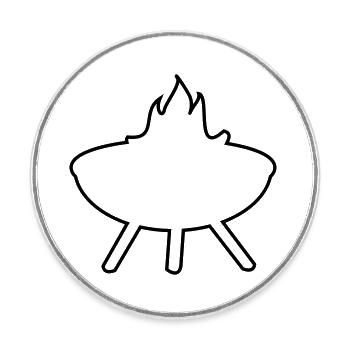 feuerschale bbq grill feuer - Runder Kühlschrankmagnet - Weiß - Vorne