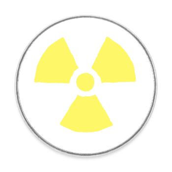 Nuklear Symbol - Runder Kühlschrankmagnet - Weiß - Vorne