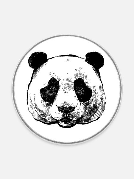Panda - Runder Kühlschrankmagnet - Weiß