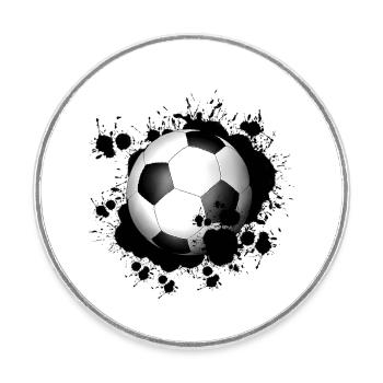 Fußball - Runder Kühlschrankmagnet - Weiß - Vorne