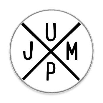 jump - Runder Kühlschrankmagnet - Weiß - Vorne