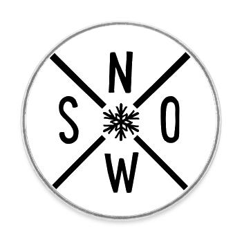 neige - Magnet rond - blanc - Devant
