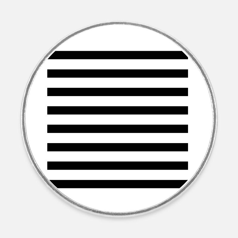 Design "abstract plauzilla stripes" horizontally - Round fridge magnet - white