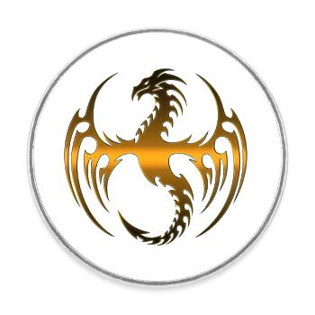 Dragons fantaisie dragons reptiles bêtes - Magnet rond - blanc - Devant