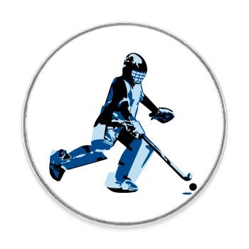 Hockey Goalie - Runder Kühlschrankmagnet - Weiß - Vorne