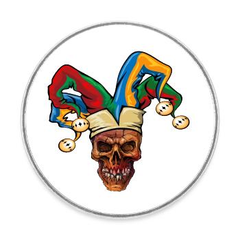 Skull Fasnet Fastnacht Fasching Karneval - Runder Kühlschrankmagnet - Weiß - Vorne