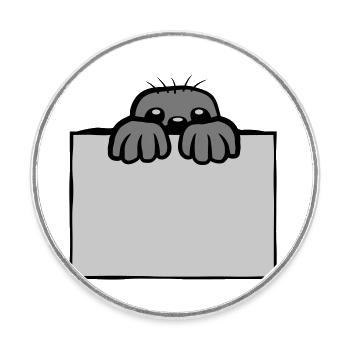 Mole shows shield - Round  fridge magnet - white - Front