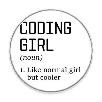 Coding Girl Definition Noun Software Developer Pro - Runder Kühlschrankmagnet - Weiß - Vorne
