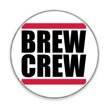 Brew Crew Beam Spell - Round  fridge magnet - white - Front