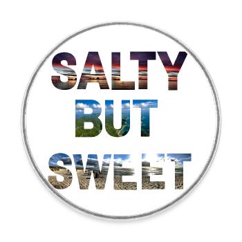 salty but sweet - Round  fridge magnet - white - Front