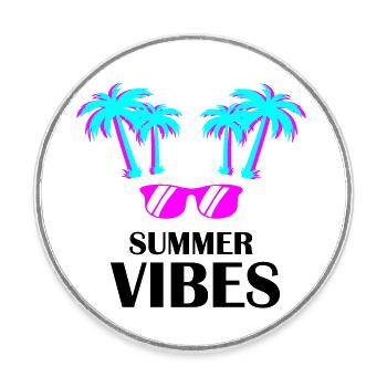 Summer Vibes - Runder Kühlschrankmagnet - Weiß - Vorne
