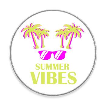 Summer Vibes - Runder Kühlschrankmagnet - Weiß - Vorne