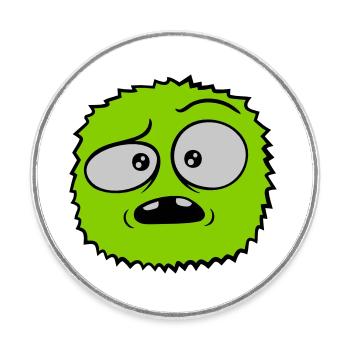 Haariges Monster skeptisches Gesicht - Runder Kühlschrankmagnet - Weiß - Vorne