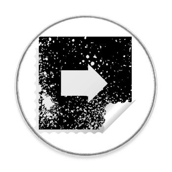 Sticker Pfeil - Runder Kühlschrankmagnet - Weiß - Vorne