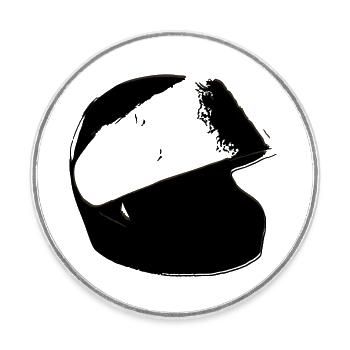Motorrad Vektor Helm Biker vintage Motorradhelm - Runder Kühlschrankmagnet - Weiß - Vorne