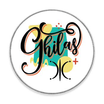 Ghilas - Runder Kühlschrankmagnet - Weiß - Vorne