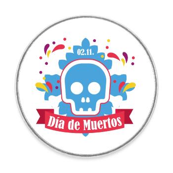dia de muertos blau - Runder Kühlschrankmagnet - Weiß - Vorne