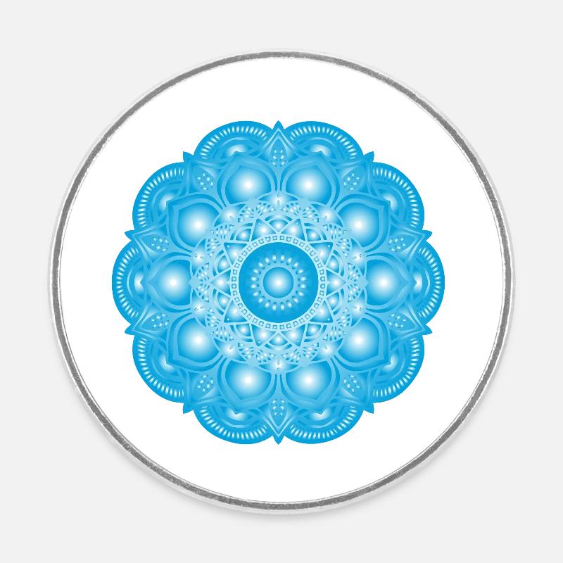 Mandala - Magnet rond - blanc