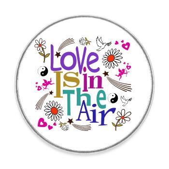 Love is In 2 - Magnet rond - blanc - Devant