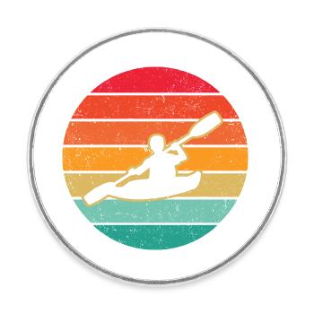 Retro Graphic Kayaking Kayak Canoe Rowing Rower Pa - Runder Kühlschrankmagnet - Weiß - Vorne