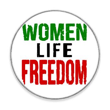 Women life freedom iran - Magnet rond - blanc - Devant