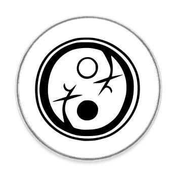 Yin Yang Signe Symbole Paix Bonheur Vecteur 2 - Magnet rond - blanc - Devant