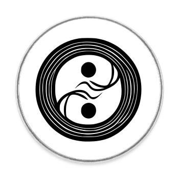 Yin Yang Zeichen Symbol Frieden Glück Vektor 4 - Runder Kühlschrankmagnet - Weiß - Vorne