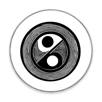 Yin Yang Sign Symbol Peace Happy 15 - Round  fridge magnet - white - Front