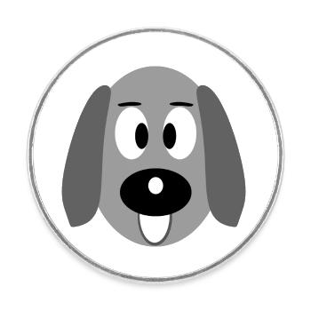 Animal - Round  fridge magnet - white - Front