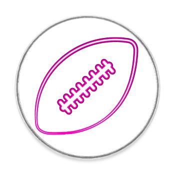 American Football Ball Flag Football Girls - Round  fridge magnet - white - Front