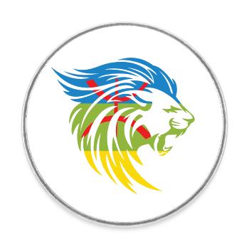 AMAZIGH SYMBOLE BERBERE Z IMAZIGHEN - Magnet rond - blanc - Devant
