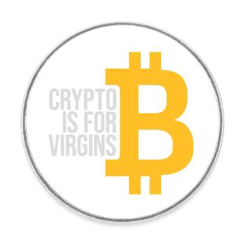 crypto is for virgins - Round  fridge magnet - white - Front