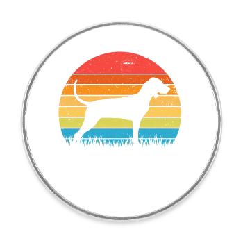 Coonhound noir et beige - Magnet rond - blanc - Devant