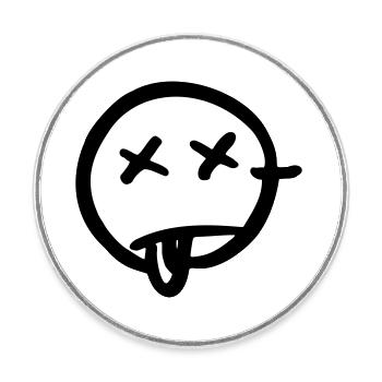 Dead - Magnet rond - blanc - Devant