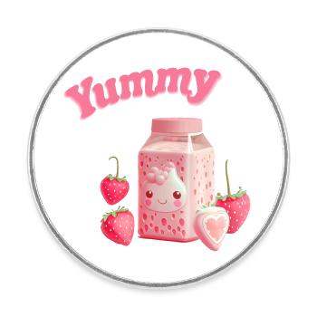 Strawberry milk strawberry anime kawaii - Round  fridge magnet - white - Front