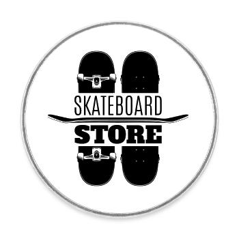 Skateboard SUP Surfing - Round  fridge magnet - white - Front