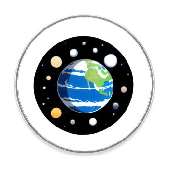 Süße Cartoon Darstellung des Planeten Erde 7 - Runder Kühlschrankmagnet - Weiß - Vorne