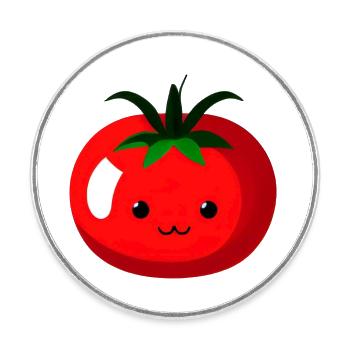 Tomaten Comic Tomate süß Cartoon 4 - Runder Kühlschrankmagnet - Weiß - Vorne