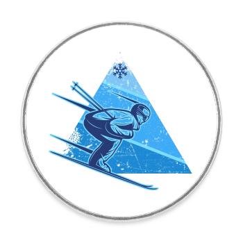 skifahrer alpin "abfahrtsski" carving FIS skiing - Runder Kühlschrankmagnet - Weiß - Vorne