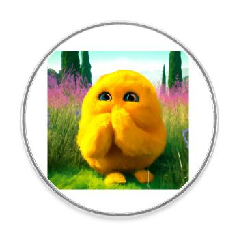 surprising cuddle - Round  fridge magnet - white - Front