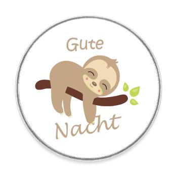 kinder gute nacht faultier - Runder Kühlschrankmagnet - Weiß - Vorne